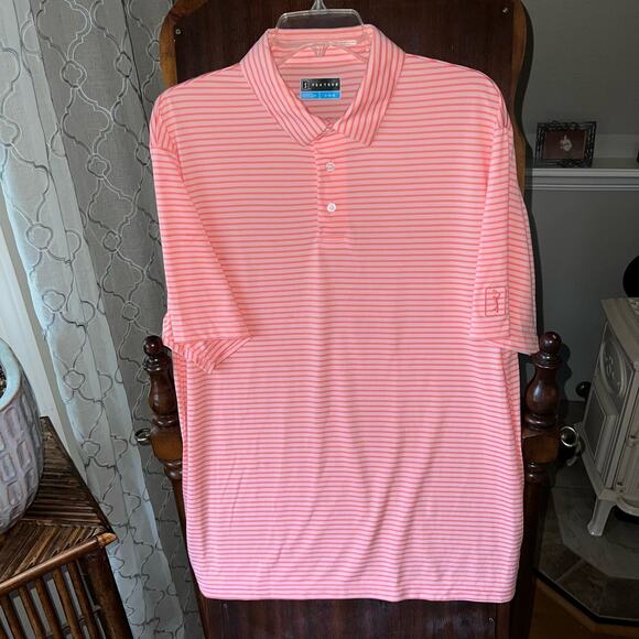 PGA Tour Men’s Performance Polo Shirt Large coral color - Picture 1 of 10